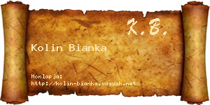 Kolin Bianka névjegykártya